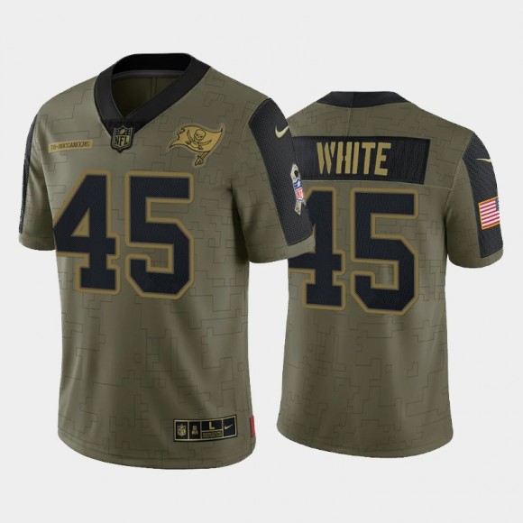 Devin White Tampa Bay Buccaneers 2021 Salute To Service Limited Jersey - Olive